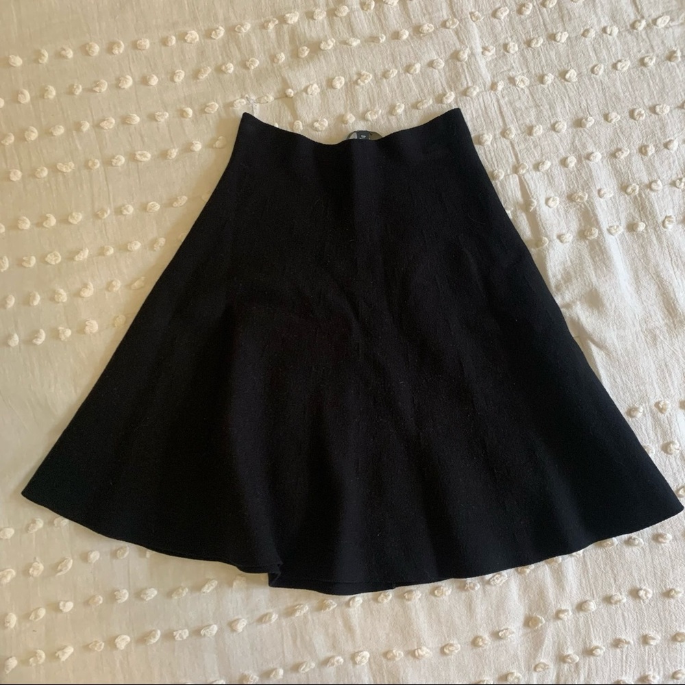 Ann Taylor Sweater Knit Skirt, Fit and Flare, Black, Size Small Petite